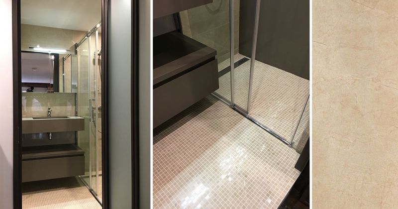 Studio à l'esprit hôtel de standing composé de rangements sur-mesure, de miroirs, dekton, bois et métal - Julie Béringué Architecte d'intérieur à Toulouse