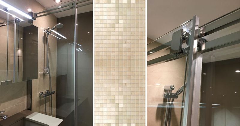 Studio à l'esprit hôtel de standing composé de rangements sur-mesure, de miroirs, dekton, bois et métal - Julie Béringué Architecte d'intérieur à Toulouse