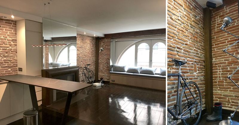 Studio à l'esprit hôtel de standing composé de rangements sur-mesure, de miroirs, dekton, bois et métal - Julie Béringué Architecte d'intérieur à Toulouse