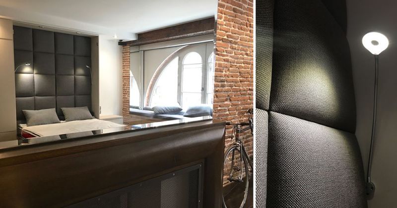 Studio à l'esprit hôtel de standing composé de rangements sur-mesure, de miroirs, dekton, bois et métal - Julie Béringué Architecte d'intérieur à Toulouse