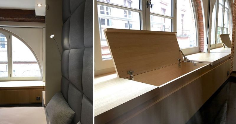 Studio à l'esprit hôtel de standing composé de rangements sur-mesure, de miroirs, dekton, bois et métal - Julie Béringué Architecte d'intérieur à Toulouse