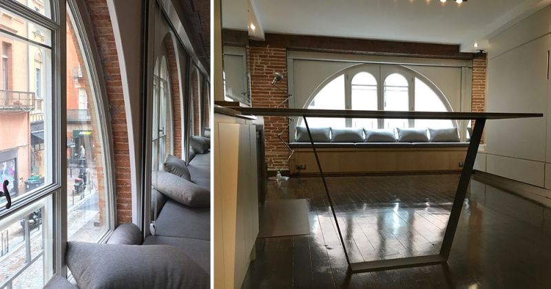 Studio à l'esprit hôtel de standing composé de rangements sur-mesure, de miroirs, dekton, bois et métal - Julie Béringué Architecte d'intérieur à Toulouse